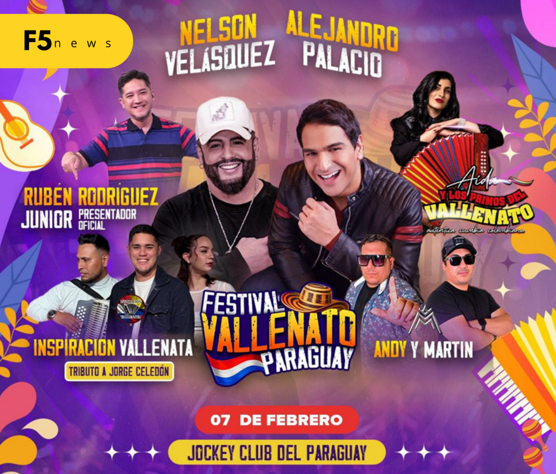 Llega el Festival Vallenato Paraguay con grandes referentes del género